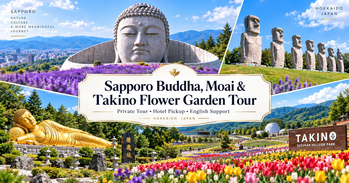 Sapporo Buddha, Moai & Takino Flower Garden Tour private tour in Hokkaido