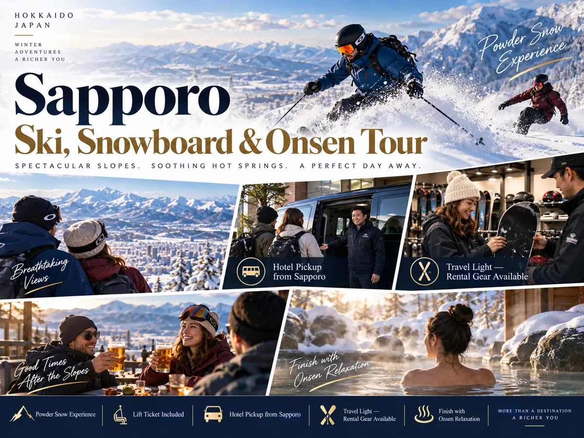 Sapporo Ski, Snowboard & Onsen Tour